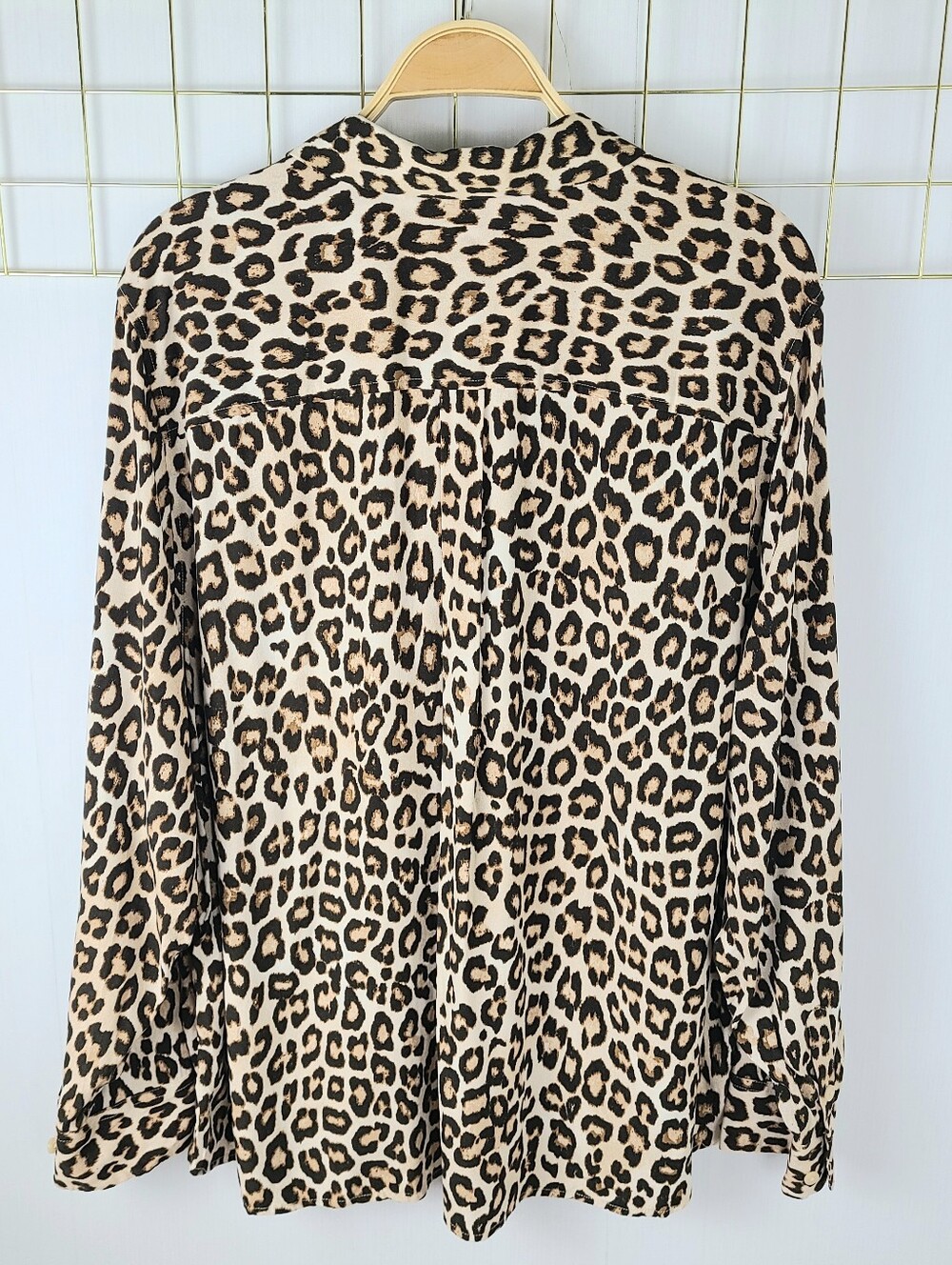 Chico's Leopard Print Lightweight Button-Down Shirt - Picture 3 of 8